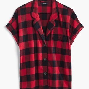 Madewell Flannel Bedtime Top Buffalo Check